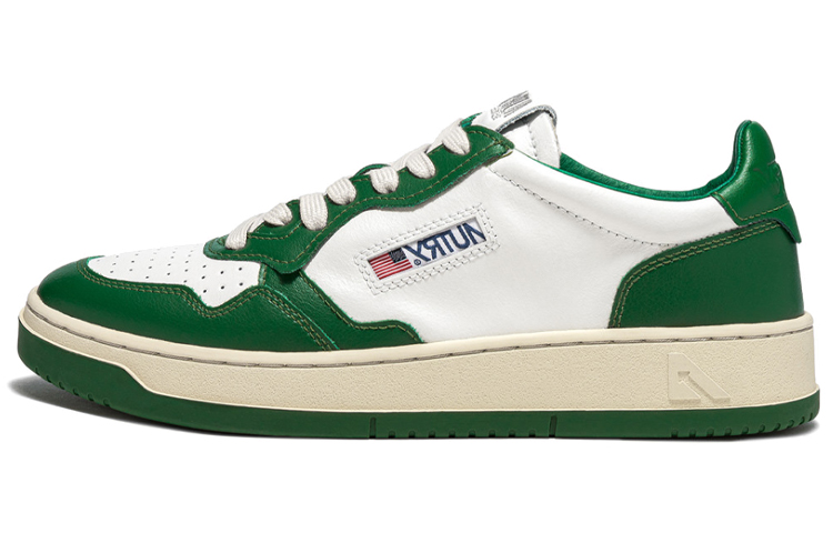 AUSTRY Medalist Low Leather Sneakers 'Green White Mountain' AULM-WB03/AULM-WB11