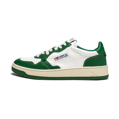 AUSTRY Medalist Low Leather Sneakers 'Green White Mountain' AULM-WB03/AULM-WB11