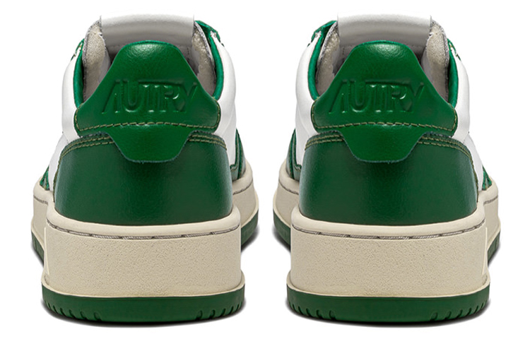 Shop AUSTRY メダリスト ロー レザー スニーカー 'グリーン ホワイト マウンテン' AULM-WB03/AULM-WB11 AULM-WB03-/-AULM-WB11