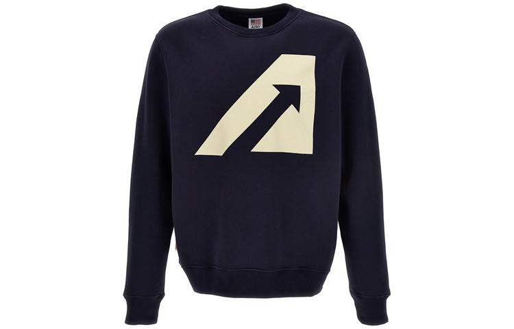 AUTRY Arrow Logo Crewneck Sweatshirt Blue Long Sleeve SWIM407B