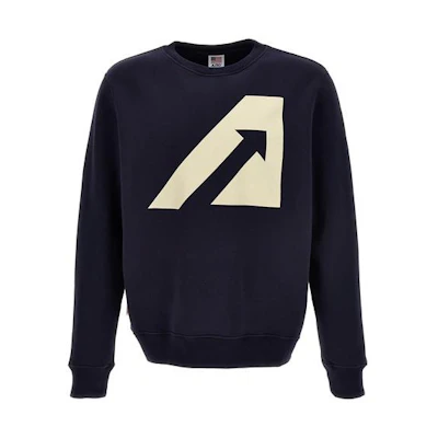 AUTRY Arrow Logo Crewneck Sweatshirt Blue Long Sleeve SWIM407B