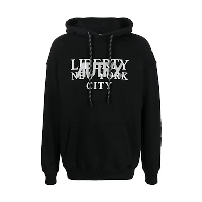 AUTRY Black Oversized Hoodie with Slogan Print HOLM1632