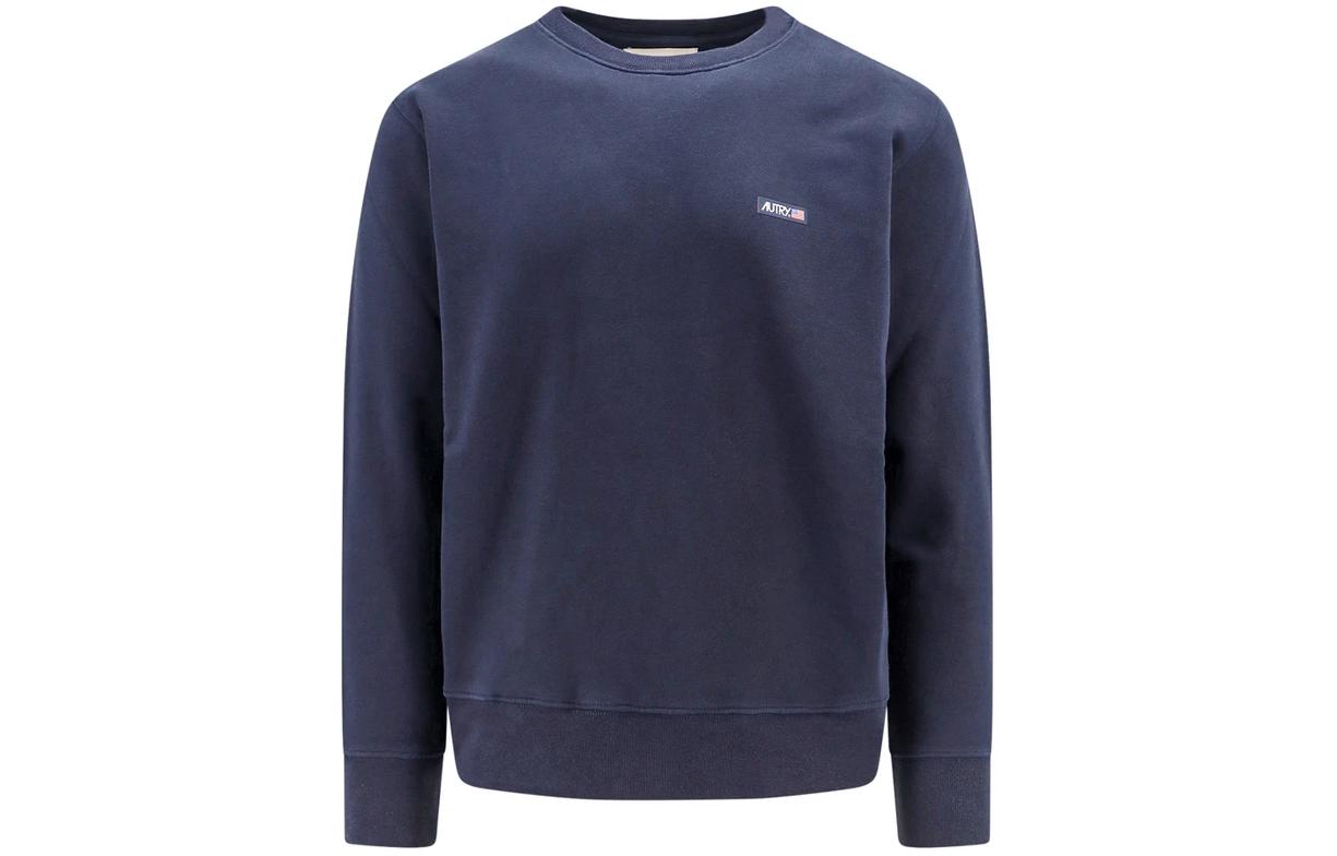 AUTRY Blue Crewneck Sweatshirt with Letter Print Long Sleeves SWPM-507B