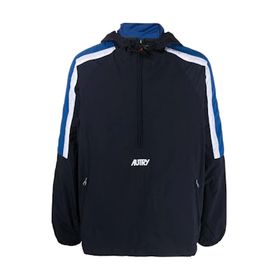 AUTRY Blue Hoodie Jacket with Letter Patch Embroidery JASM437B