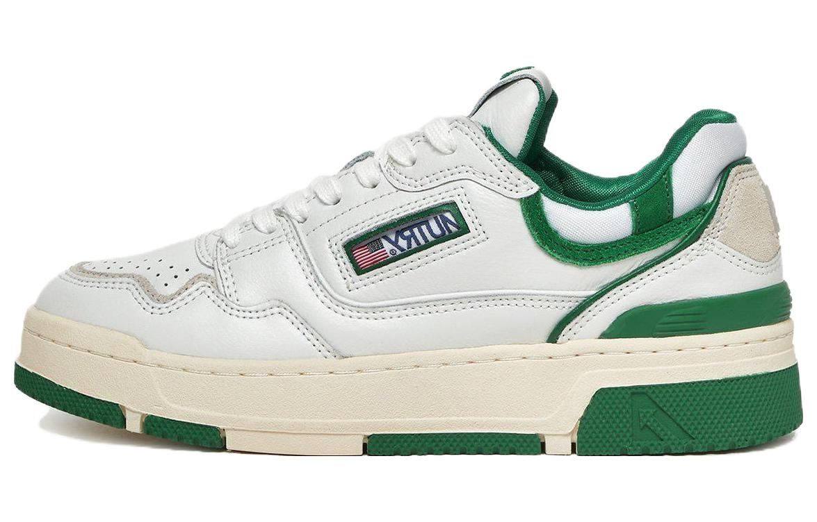 AUTRY CLC Leather Sneakers 'White Green' ROLM-MM09