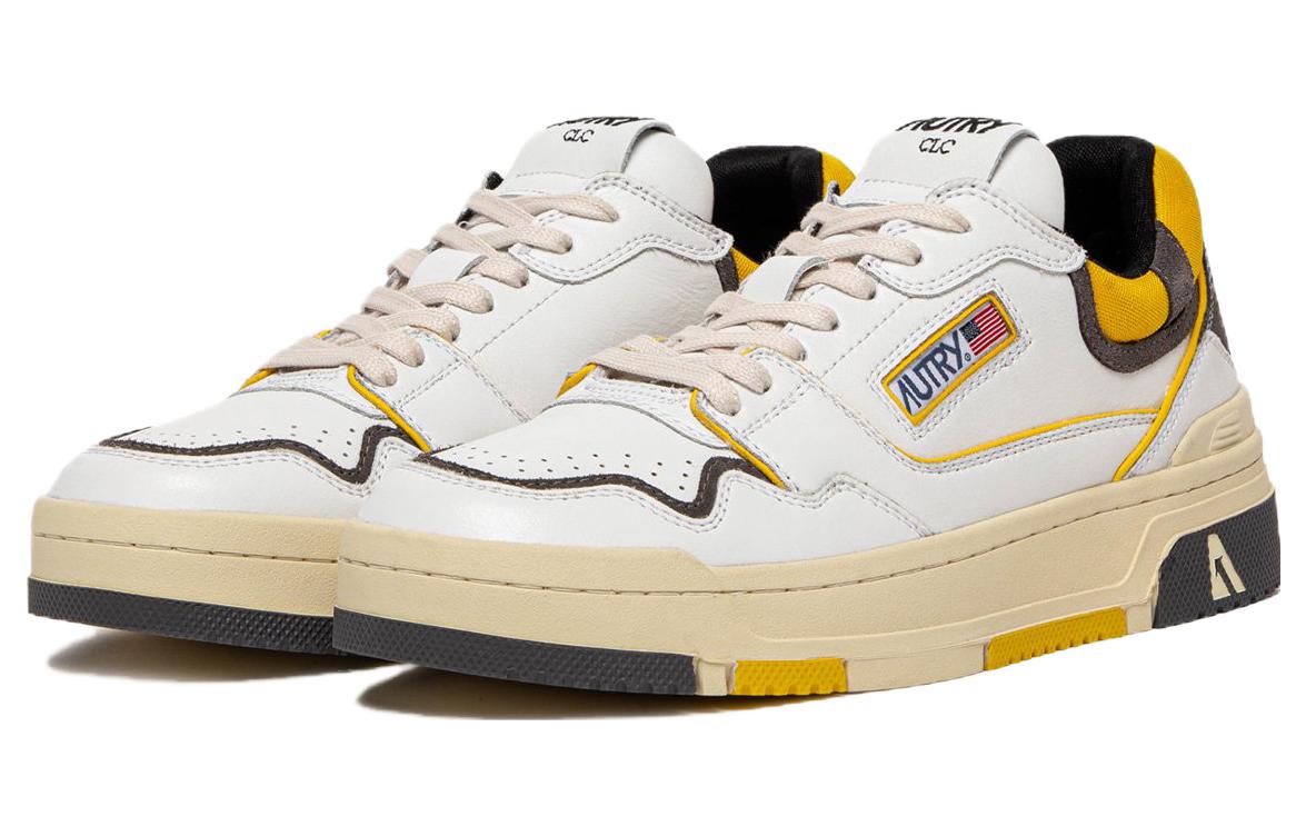 AUTRY CLC Leather Sneakers 'White Black Yellow' 圖 2