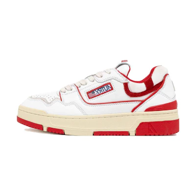 AUTRY CLC Leather Sneakers 'White Red'