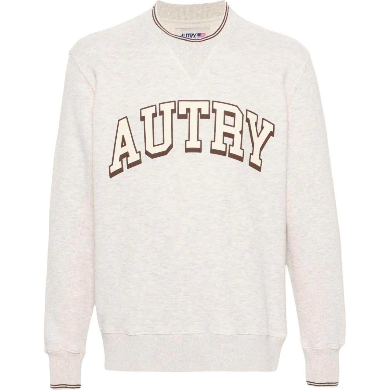 Autry Crewneck Letter Print Long Sleeve Sweatshirt Light Beige SWPM03H2