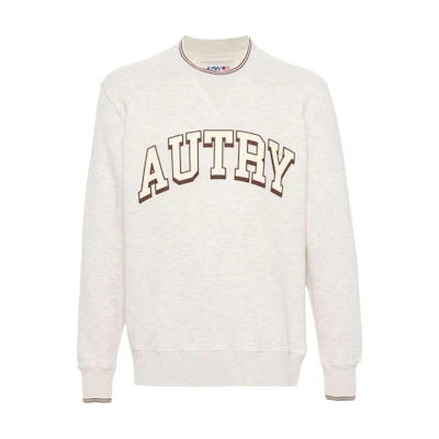 Autry Crewneck Letter Print Long Sleeve Sweatshirt Light Beige SWPM03H2