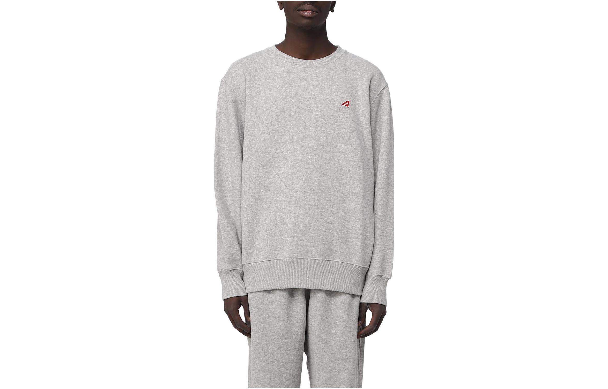 AUTRY Fitted Solid Crewneck Long Sleeve Sweatshirt Grey SWEMF417E