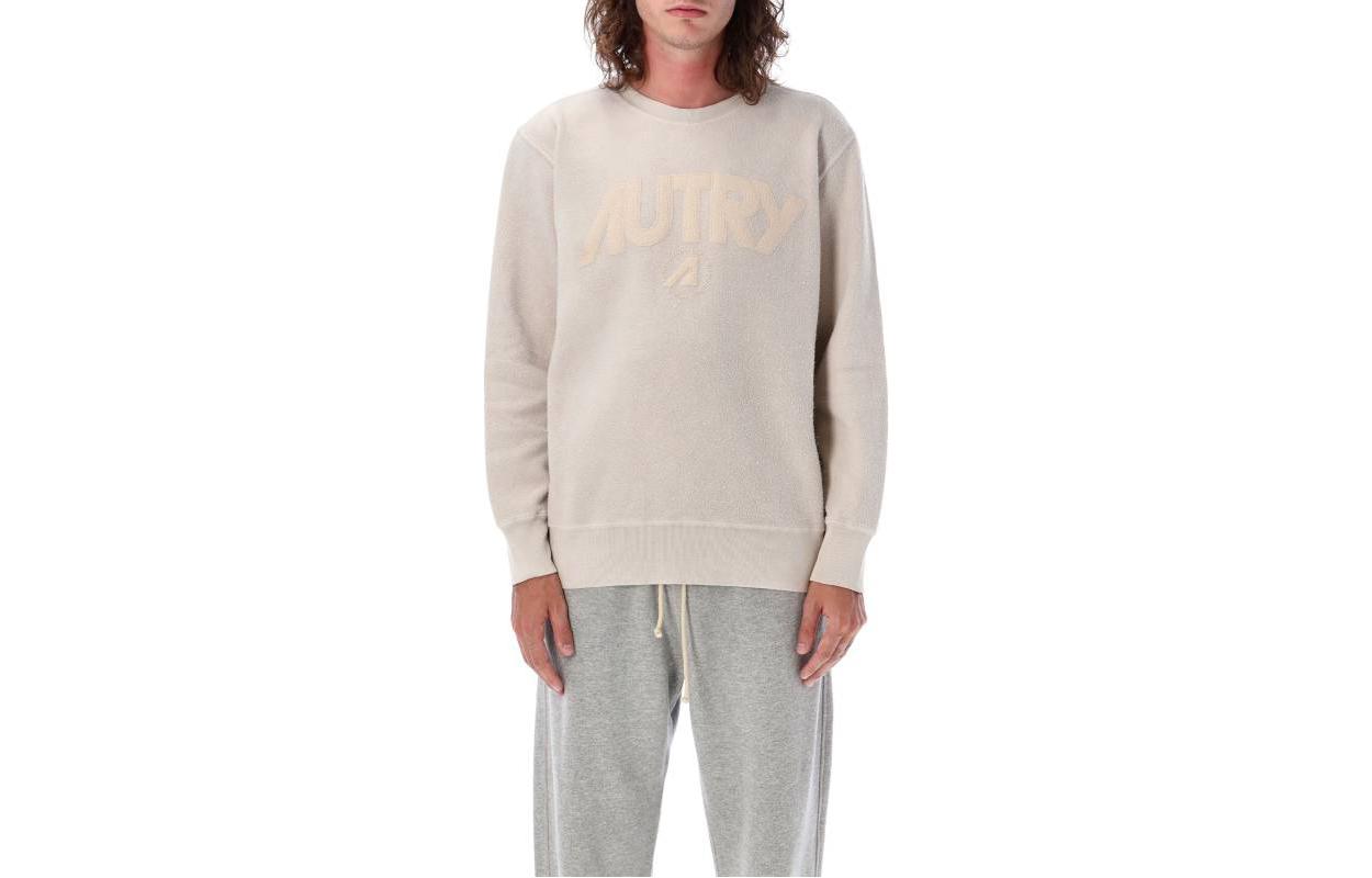 AUTRY FW23 Embroidered Logo Pullover Sweatshirt Cream SWMMF448P