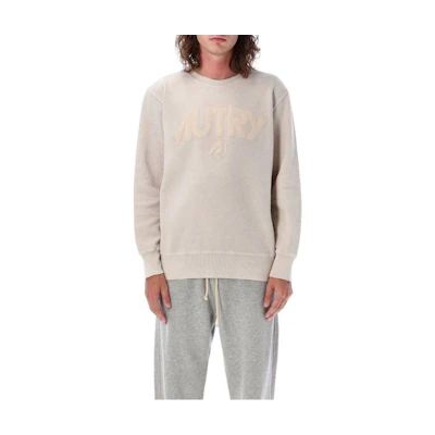 AUTRY FW23 Embroidered Logo Pullover Sweatshirt Cream SWMMF448P