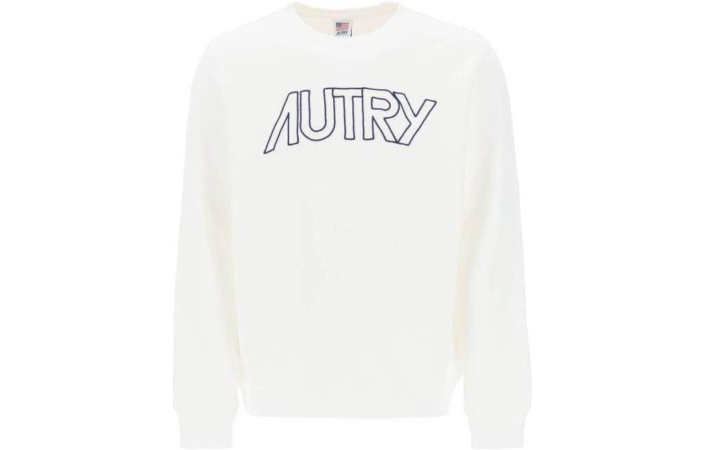AUTRY FW23 White Pullover Sweatshirt with Letter Print Casual Style SWIM408W