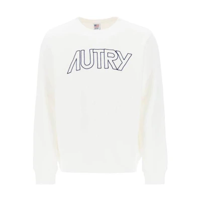AUTRY FW23 White Pullover Sweatshirt with Letter Print Casual Style SWIM408W