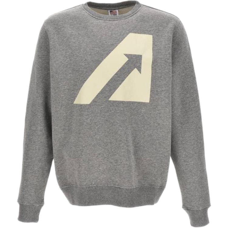 AUTRY Graphic Print Crewneck Sweatshirt Gray Long Sleeve SWIM407M