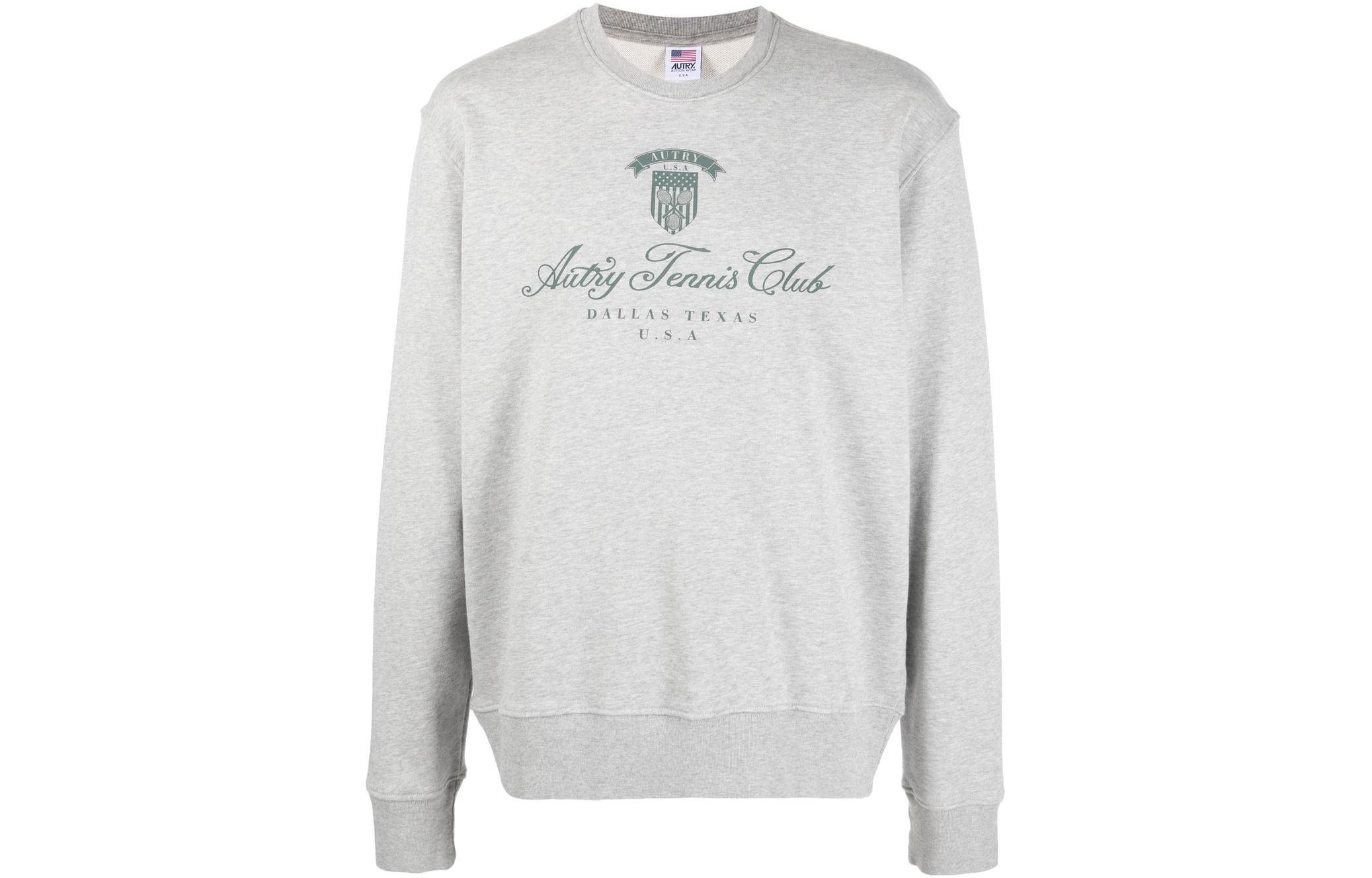 AUTRY Gray Crewneck Sweatshirt with Letter Graphic Print SWTMA967