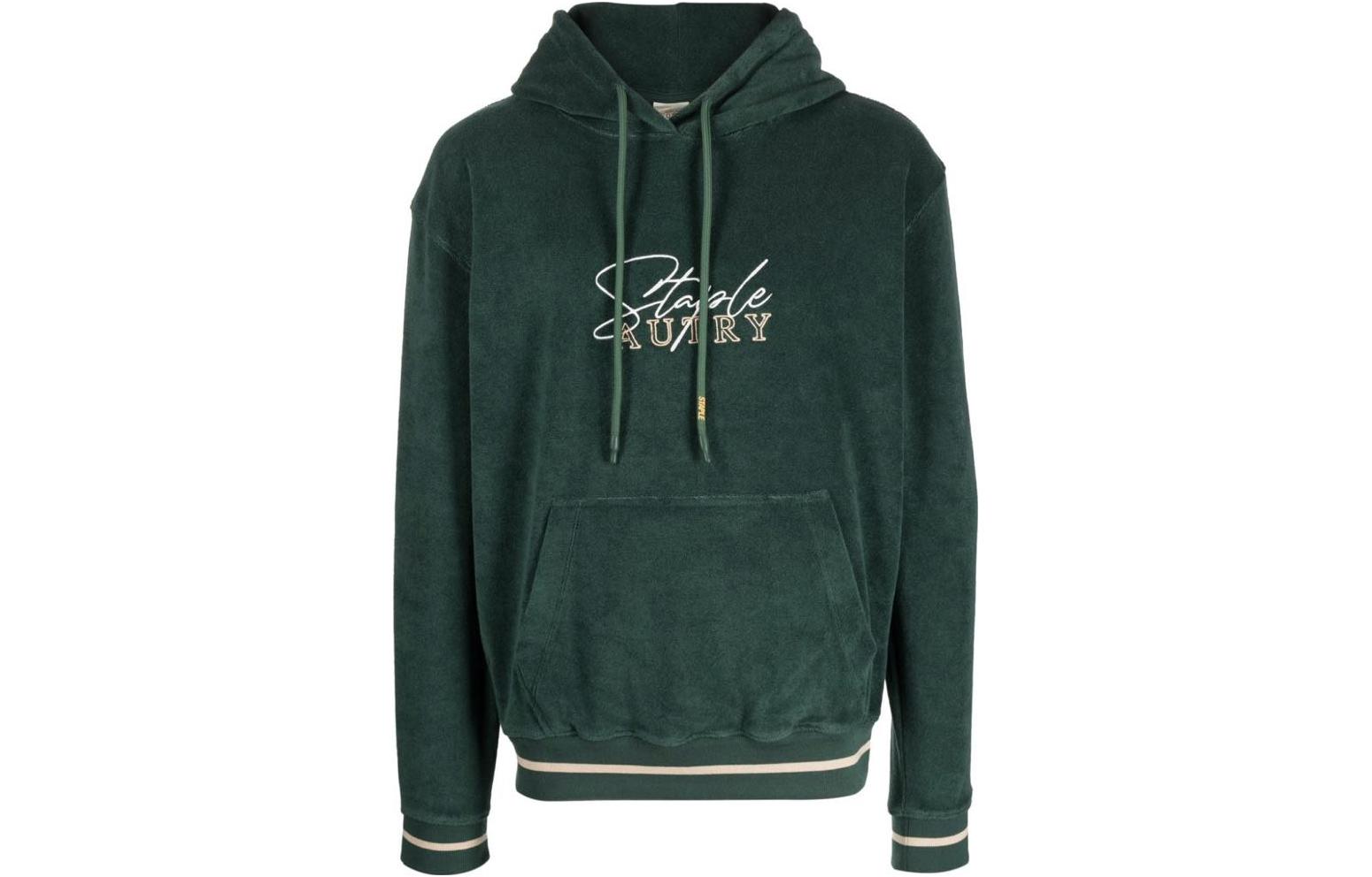 AUTRY Green Logo Print Loose Fit Hoodie SWJU2729