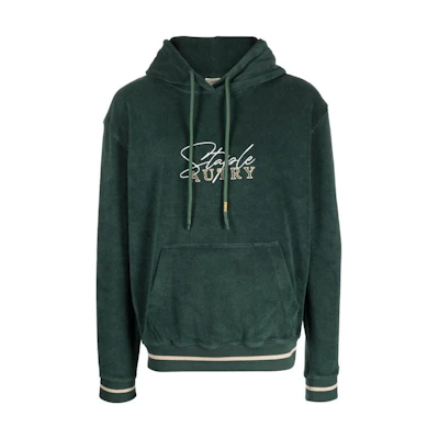 AUTRY Green Logo Print Loose Fit Hoodie SWJU2729