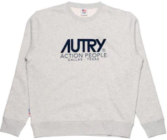 AUTRY Grey Crewneck Pullover Sweatshirt with Logo Print SWIM1573 AUTRY Grey Crewneck Pullover Sweatshirt with Logo Print SWIM1573