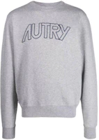 AUTRY Grey Crewneck Sweatshirt with Letter Print Long Sleeves SWIM408M408M AUTRY Grey Crewneck Sweatshirt with Letter Print Long Sleeves SWIM408M408M