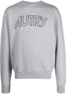 AUTRY Grey Crewneck Sweatshirt with Letter Print Long Sleeves SWIM408M408M Buy AUTRY Grey Crewneck Sweatshirt with Letter Print Long Sleeves SWIM408M408M