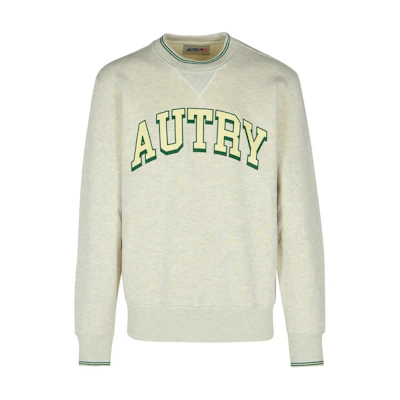 AUTRY Grey Crewneck Sweatshirt with Logo Letter Print Long Sleeves SWPM03H1