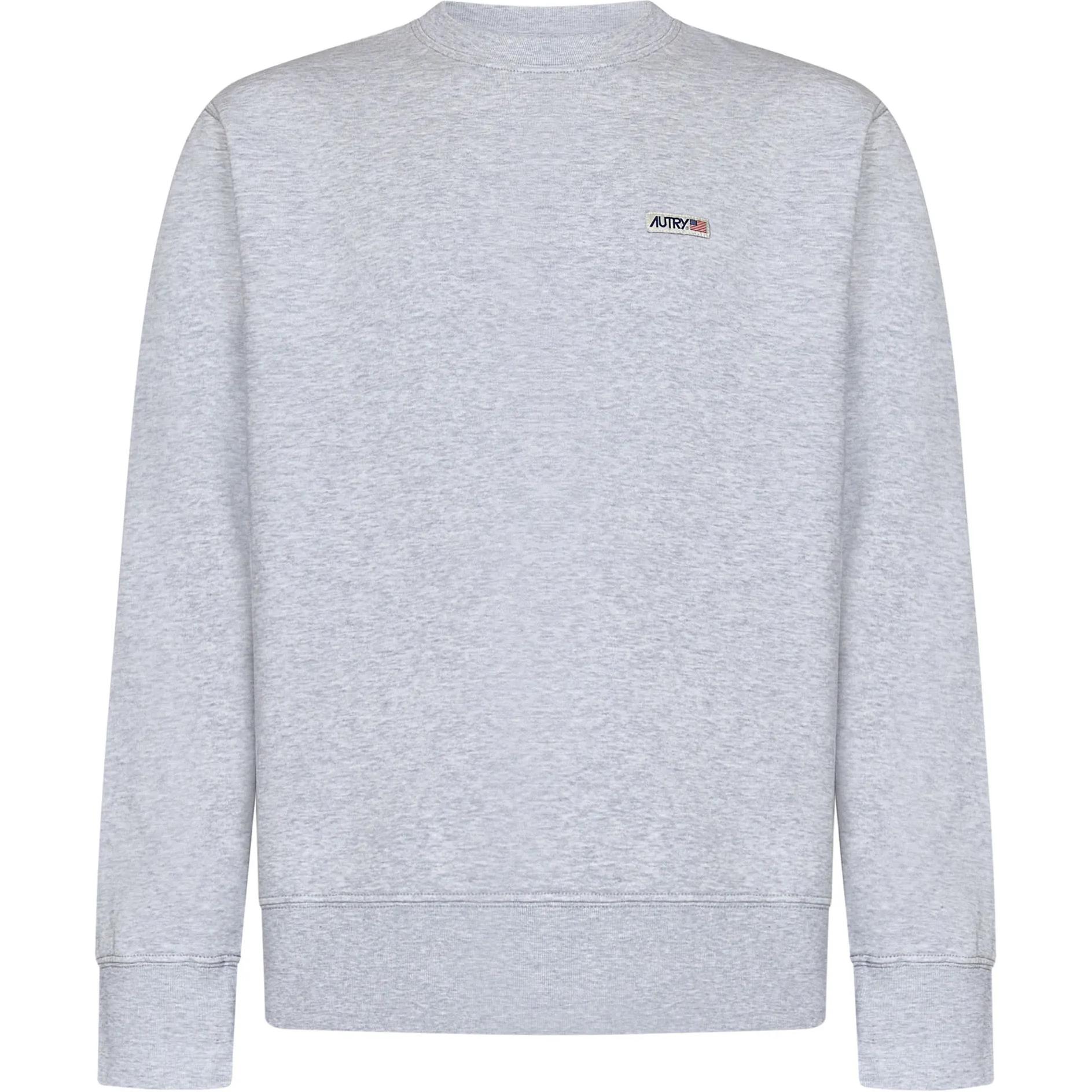 AUTRY Grey Loose-Fit Crewneck Sweatshirt with Logo SWPM-01JM
