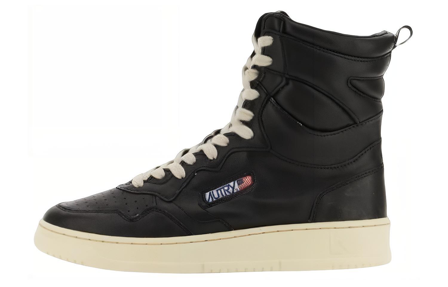 AUTRY High-Top Leather Sneakers 'Black Fashion'