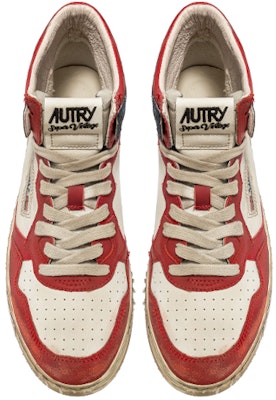 AUTRY High-Top Leather Sneakers 'Distressed White and Red' AVMM-SV03 Lookbook AUTRY High-Top Leather Sneakers 'Distressed White and Red' AVMM-SV03