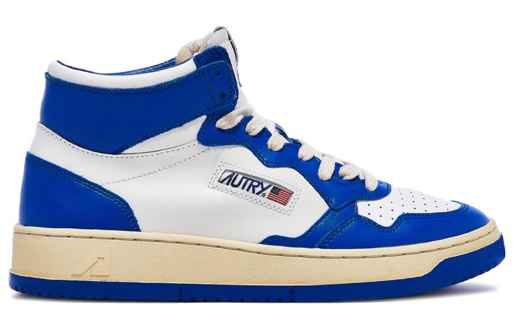 AUTRY High-Top Leather Sneakers 'White Blue' 圖 2