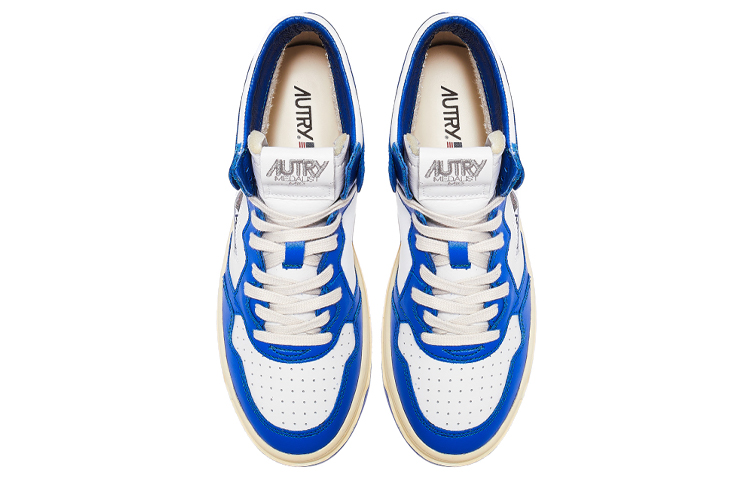 Shop Zapatillas Altas de Cuero AUTRY 'Blanco Azul' AUMM-WB15