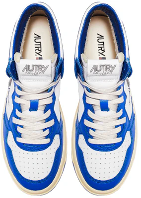 Zapatillas Altas de Cuero AUTRY 'Blanco Azul' AUMM-WB15 Shop Zapatillas Altas de Cuero AUTRY 'Blanco Azul' AUMM-WB15