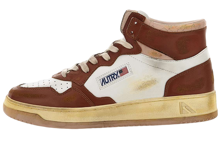 AUTRY High-Top Leather Sneakers 'White Brown'