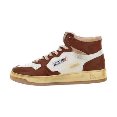 AUTRY High-Top Leather Sneakers 'White Brown'