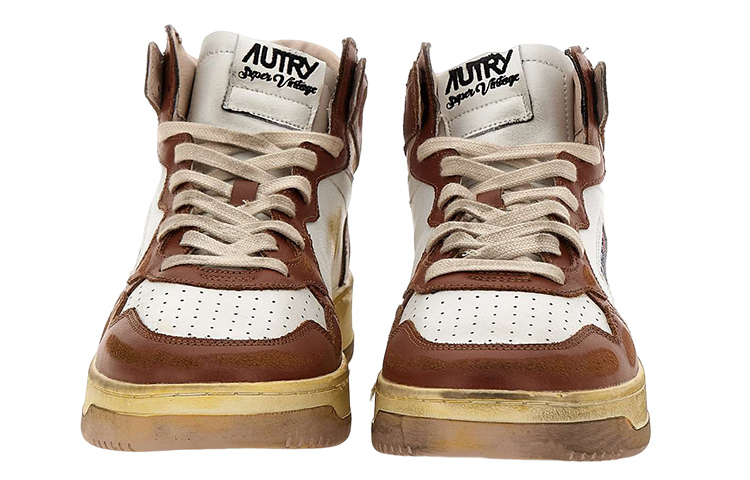 AUTRY High-Top Leather Sneakers 'White Brown' 圖 4