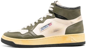 AUTRY Leather High-Top 'Distressed White Green' AVMM-SV24 AUTRY Leather High-Top 'Distressed White Green' AVMM-SV24