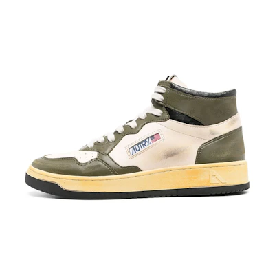 AUTRY Leather High-Top 'Distressed White Green'
