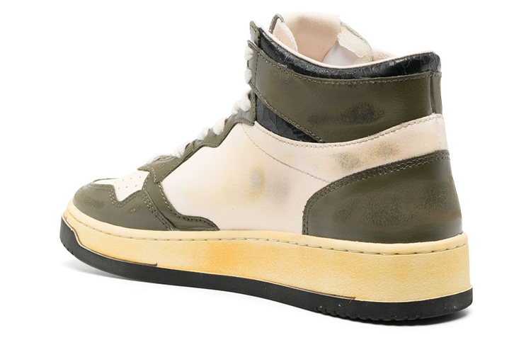 Lookbook オートリー レザーハイカット "ヴィンテージ風白緑" AVMM-SV24