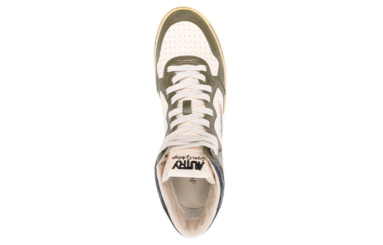 Shop オートリー レザーハイカット "ヴィンテージ風白緑" AVMM-SV24