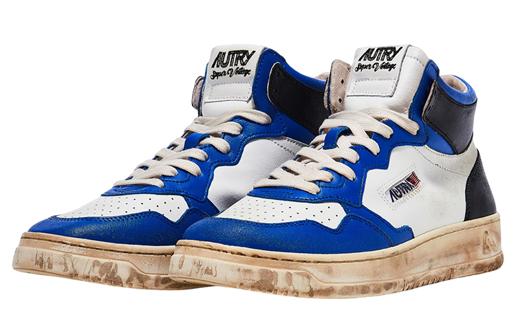 AUTRY Leather Lace-Up 'Distressed White Blue' 圖 2