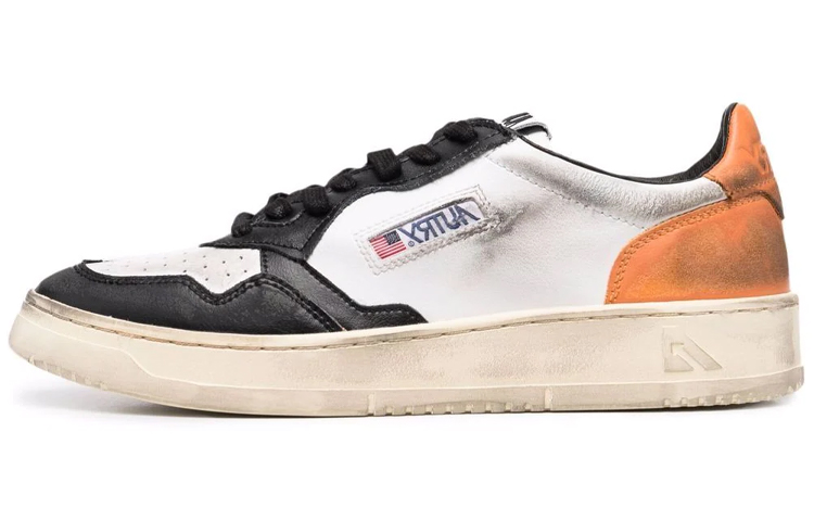 AUTRY Leather Low 'White Black Orange'
