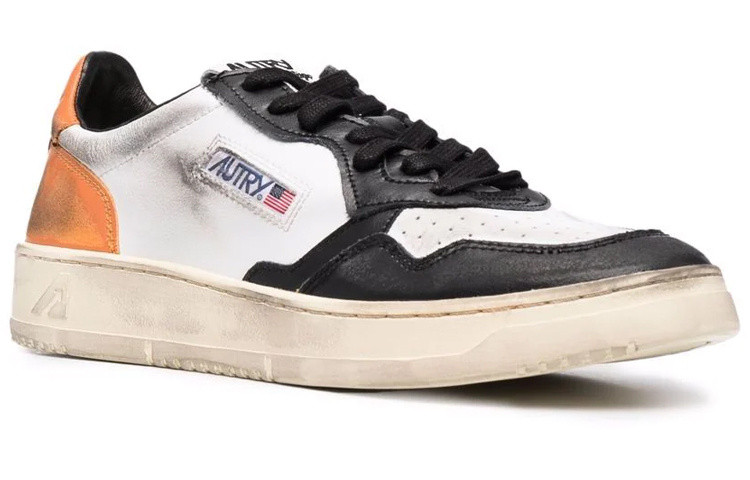 AUTRY Leather Low 'White Black Orange' 圖 2