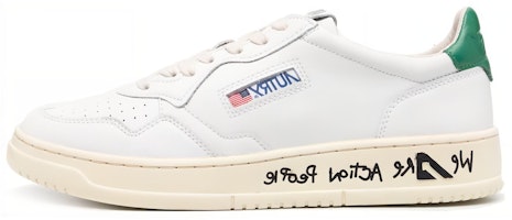 AUTRY Leather Low Top 'White Green' AULM-LD08 AUTRY Leather Low Top 'White Green' AULM-LD08