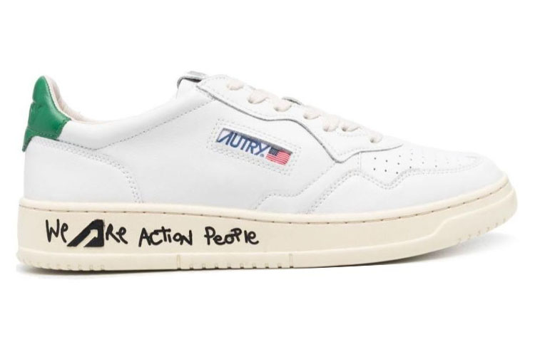 Order AUTRY 皮革低帮运动鞋‘白绿’ AULM-LD08