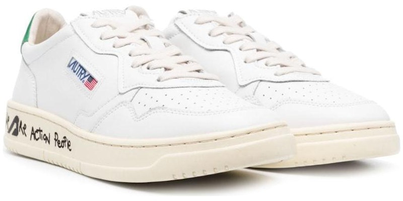 AUTRY Zapatillas Bajas de Cuero 'Blanco Verde' AULM-LD08 Order AUTRY Zapatillas Bajas de Cuero 'Blanco Verde' AULM-LD08