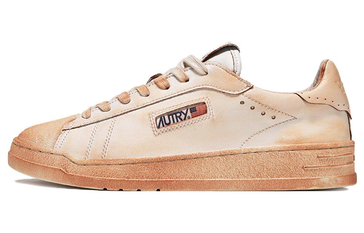 AUTRY Leather Low Top 'White Orange' BLLM-TC09