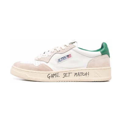 AUTRY Leather Panel Lace-Up 'Grey Green'