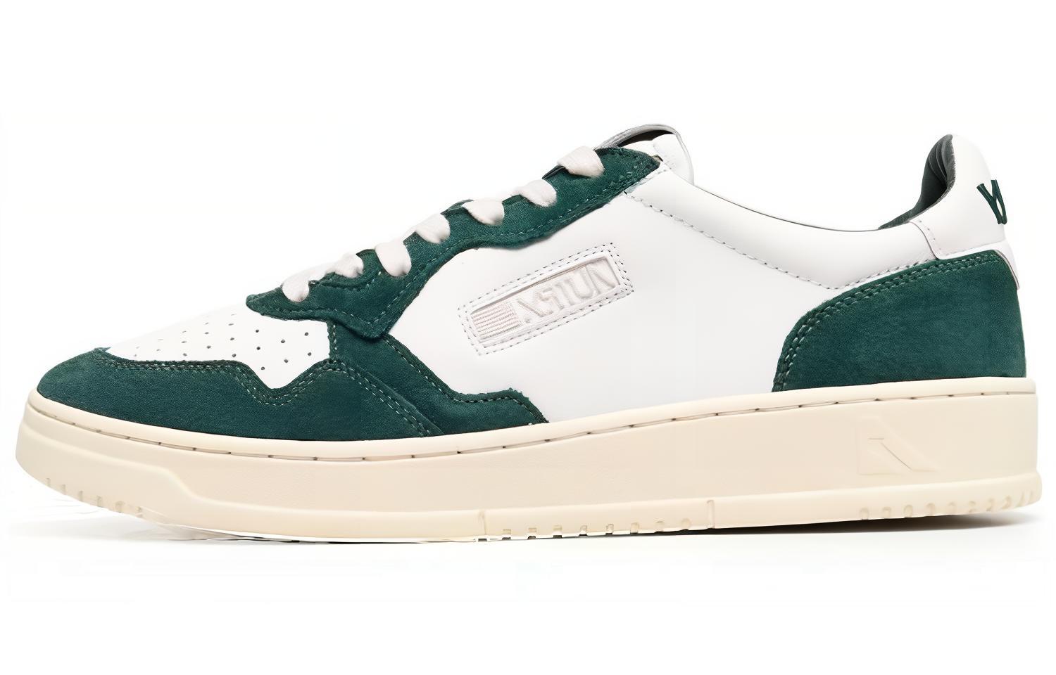 AUTRY Leather Sneaker 'White Green' AOLM-SM01