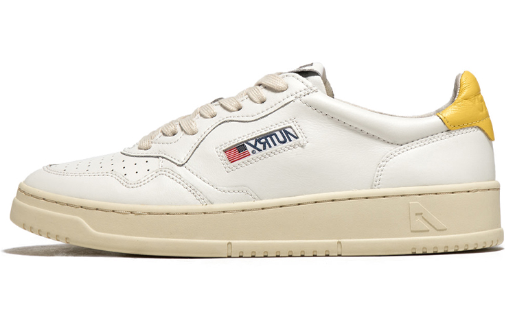 AUTRY Leather Sneaker 'White Yellow' AULM-LL30