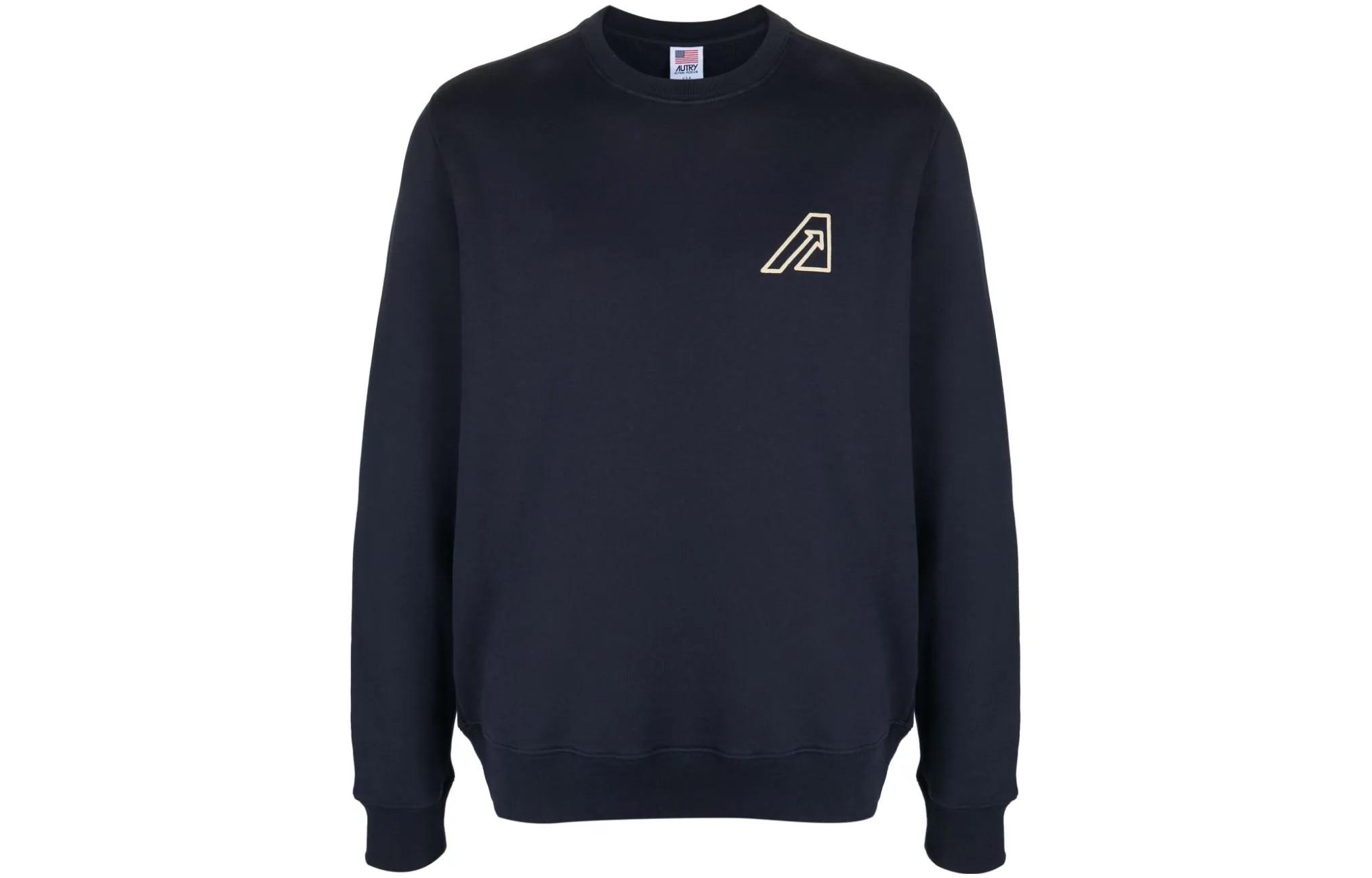 AUTRY Logo Crewneck Sweatshirt Navy Blue SWIM-411B